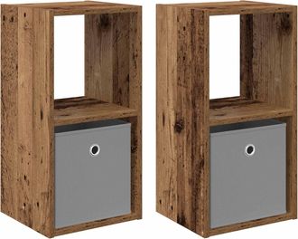 vidaXL Mesita De Noche 2 Uds. Madera Vieja 30,5 X 27 X 59,5 Cm Vidaxl