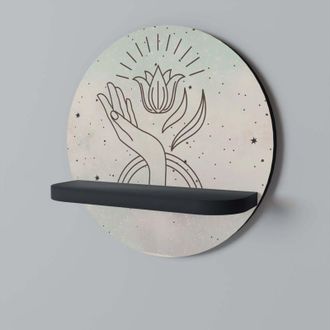 OEM Belleza Delicada Estante Redondo Negro