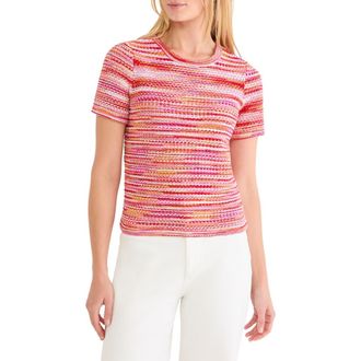 Nic+Zoe Space Dye Tuck Stitch Sweater in Red Multi at Nordstrom, Size Xx-Large