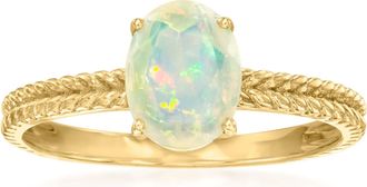 Canaria Canaria Opal Twisted Shank Ring in 10kt Yellow Gold