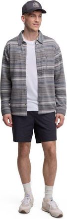 tentree Thompson Shacket in Meteorite Black Multi Stripe at Nordstrom, Size Xx-Large