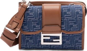 Fendi Baguette Double Denim - Heren - Schoudertassen - Blauw - ONE Size - Denim - Tassen