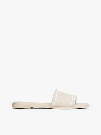 Tommy Hilfiger Frayed Canvas Mules