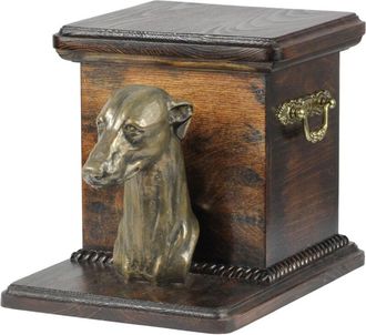 OEM Whippet, Galgo Ingl&eacute;s: Urna Para Cenizas De Perro Con Estatuilla, Elegante Urna Para Perro, Urna &Uacute;nica Con Busto De Perro De Art-dog