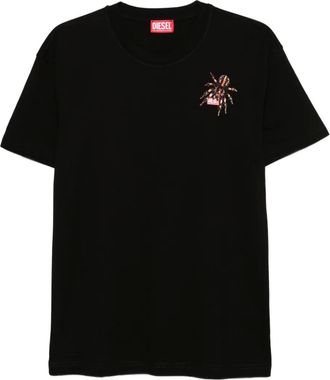 Diesel spider-embellished T-shirt - men - Cotton - S - Black