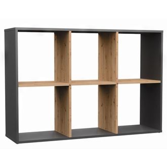 Selsey Selsey - Malax - Estanter&iacute;a Con 6 Estantes - 110 Cm - Roble Artesanal / Antracita