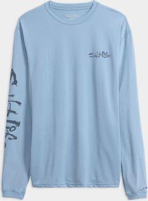 Salt Life Underwater Diving 2.0 Long Sleeve SLX Performance Tee in Glacial Blue Heather at Nordstrom, Size Xx-Large