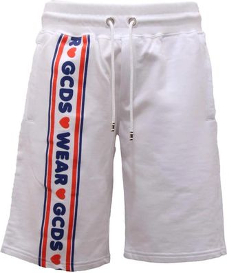 GCDS Witte Bermuda Sweat Shorts met Trekkoord - Heren - Korte Broeken - Wit - L - Katoen - Korte Broeken