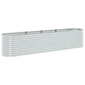 vidaXL Arriate De Acero Galvanizado Plateado 400x80x81 Cm Vidaxl