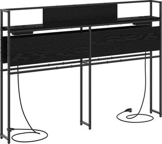 vidaXL Cabecera de almacenamiento con cabecera Roble negro 120 cm Vidaxl