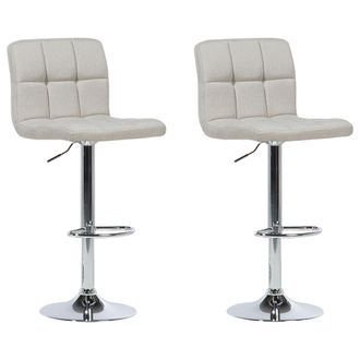 Beliani Beliani - Conjunto De 2 Taburetes De Bar Beige Para Cocina Giratorios Altura Ajustable Marion