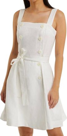 Draper James Kylie Love Circle Mini Dress In White Linen