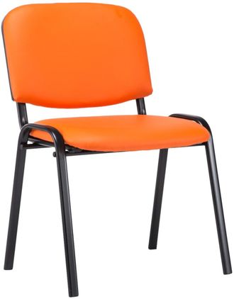 Clp Silla con patas de metal y asiento en Simil cuero Naranja