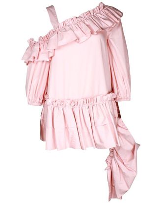 Alexander McQueen Alexander Mcqueen Ruffled Asymmetric Top, Size Fr, 38 (Authentic Pre-Loved)