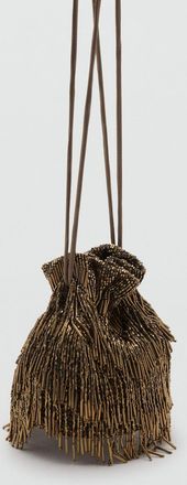 Mango Borsa da mano perline kaki - Donna - Taglia unica - MANGO