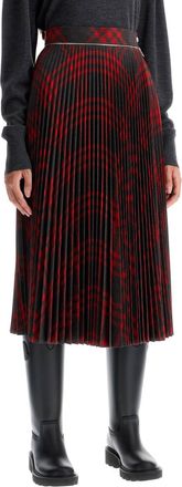 Burberry Womens Embroidered Jersey Skirt - Dark Red - Size EU 32 (Womens)