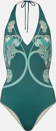 La DoubleJ Ba&ntilde;ador estampado con cuello halter