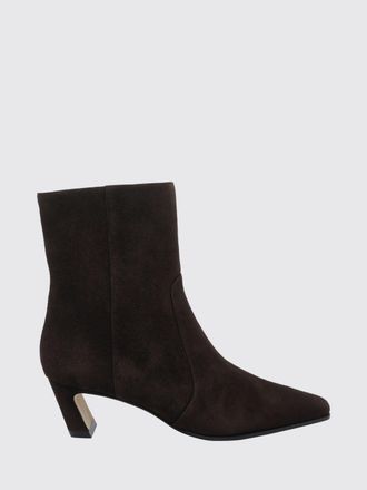 Stuart Weitzman Tronchetto in pelle scamosciata con tacco medio svasato