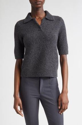Vince Boucl&eacute; Short Sleeve Polo Sweater in H Graphite at Nordstrom Rack, Size X-Large