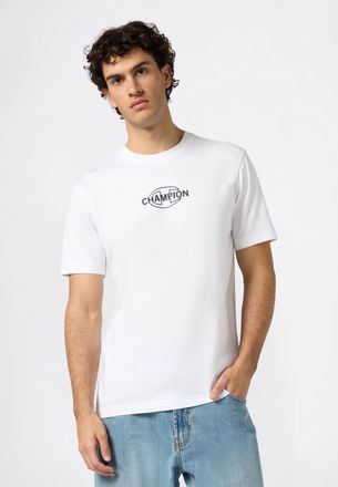Champion T-Shirt CHAMPION Graphic Crewneck T-Shirt, Herren, Gr. XXL (60/62), wht, Obermaterial: 100% Baumwolle, Rundhals, Shirts T-Shirt, sportlicher Stil, aus