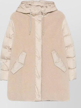 Herno paneled quilted faux shearling oversized coat