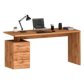 Dmora Escritorio Siro, Escritorio Lineal, Escritorio De Oficina Multiusos, Escritorio Multiposici&oacute;n Que Ahorra Espacio, 160x60h75 Cm, Roble, Con Embalaje Re