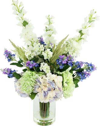 Creative Displays Inc. Handmade Faux Hydrangea, Lilac & Delphinium Arrangement