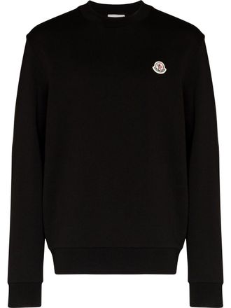 Moncler logo patch sweatshirt - Black