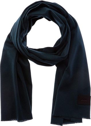 Vince Double-Face Solid Leather-Trim Wool & Cashmere-Blend Scarf