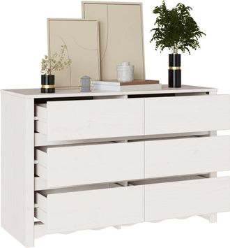 vidaXL Chest of Drawers White 111 x 43 x 73.5 cm Solid Pine wood Vidaxl