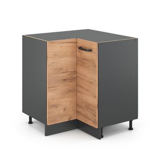 Vicco Armario De Esquina R-line, Roble Dorado, 75.6 Cm Sin Encimera