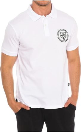 Plein Sport Polo met korte mouwen - Heren - Fitness - Wit - M - Katoen - Fitness