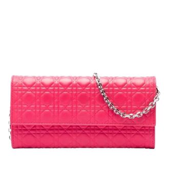 Dior Pre-owned Quilted Lambskin Shoulder Bag - Dames - Pre-owned - Roze - Maat: ONE Size Leer
