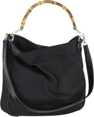 Gucci Pre-owned Handbags, female, Black, Size: ONE SIZE Pre-owned Vintage Nylon Hand Bag