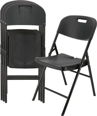 Elama 4 Piece Indoor and Outdoor Rattan Folding Chair