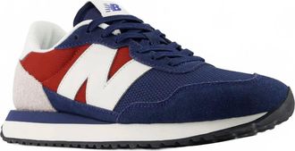 New Balance Mens Classic 237 Sneakers In Navy With Brick Red And White