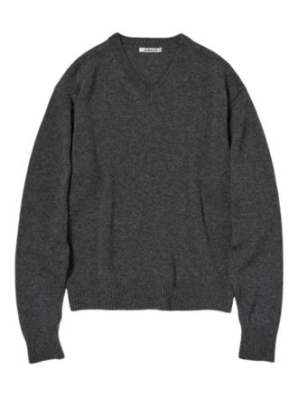 Auralee V-neck cashmere sweater - Grey