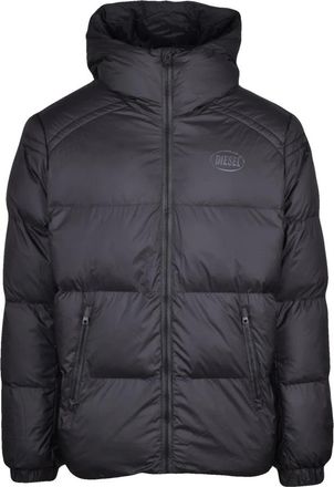 Diesel Jassen, Heren, Zwart, 2Xl, Leer, Donsjack
