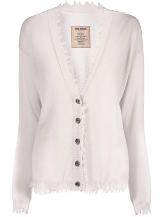 Uma Wang Cardigan Icon con frange - Toni neutri