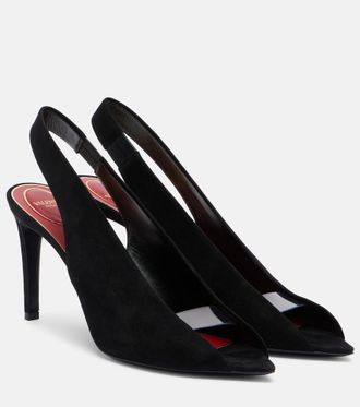 Valentino Garavani R&eacute;v&eacute;l&eacute; suede peep-toe pumps