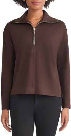Jones New York Quarter Zip Pullover in Coffee Bean at Nordstrom, Size X-Large