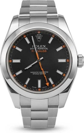 Rolex Pre-owned Rolex Milgauss Automatic Chronometer Black Dial Mens Watch 116400 BKSO