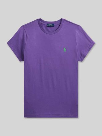 Polo Ralph Lauren T-Shirt mit Label-Stitching in Lila, Gr&ouml;&szlig;e XXL