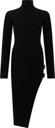 Blumarine Midi Gebreide Jurk Met Gespen - Dames - Kleedjes - Zwart - XS - Katoen - Kleedjes