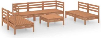vidaXL 8 Piece Garden Lounge Set Honey Brown Solid Pinewood vidaXL