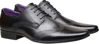 Generic Mens Formal Lace Up Oxford Shoes Smart Dress Shoes with Small Block Heel (Black, UK Footwear Size System, Adult, Men, Numeric, Medium, 10)