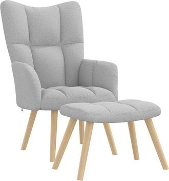 vidaXL Sill&oacute;n De Relax Con Reposapi&eacute;s Tela Gris Nube Vidaxl