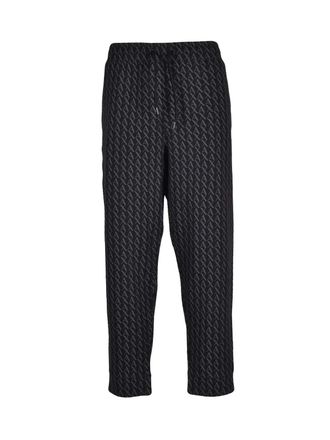 A|X Armani Exchange Relaxed-Fit Grey Track Pants with Geometric Texture
