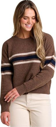 Toad&Co Wasatch Crew Sweater Womens Sweatshirt Chestnut Chest Stripe : SM, Cotton/Elastane/Jersey