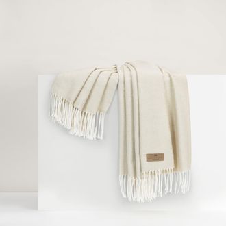 Lands Downunder Italian Herringbone Throw in Birch at Nordstrom